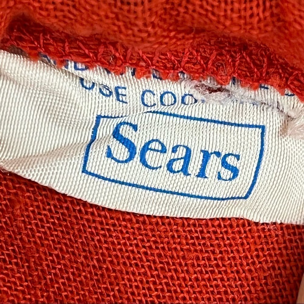 Vintage 70’s Sears Red/ Orange Embroidered Peasant Blouse M - Picture 6 of 6